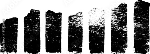 Black and white grunge stencil illustration of alternating block shapes for urban art design