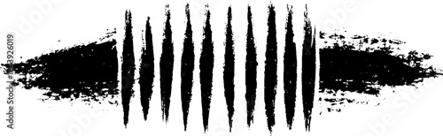 Abstract black and white stencil illustration with alternating lines and grunge texture for urban art