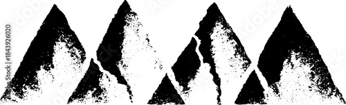 Black and white torn triangles stencil illustration for urban grunge art design