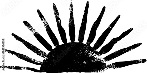 Abstract black and white starburst stencil illustration for urban art design