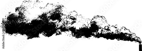 Black and white amorphous smoke stencil illustration for urban art design