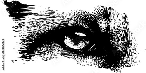 Monochrome animal head stencil illustration for urban art projects