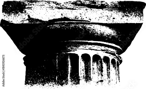 Black and white stencil art of architectural molding for design projects