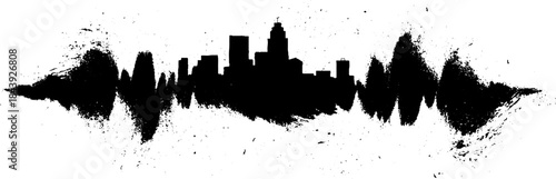 Urban silhouette with grunge effects for creative design projects