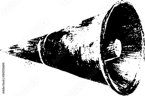 Black and white conical spotlight stencil illustration for urban art design