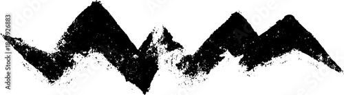 Black and white stencil of crude zigzag shapes in grunge style for urban design