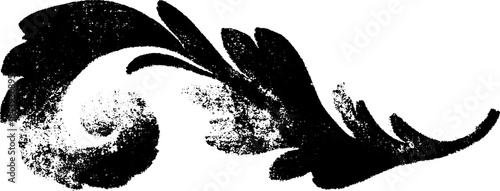 Black and white stencil art of crushed swirl band design for urban decor