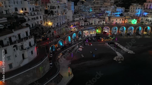 atrani, amalfi coast, christmas light, italy