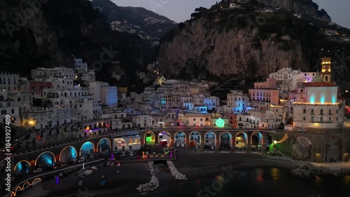 atrani, amalfi coast, christmas light, italy