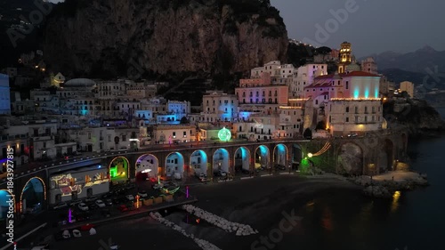 atrani, amalfi coast, christmas light, italy