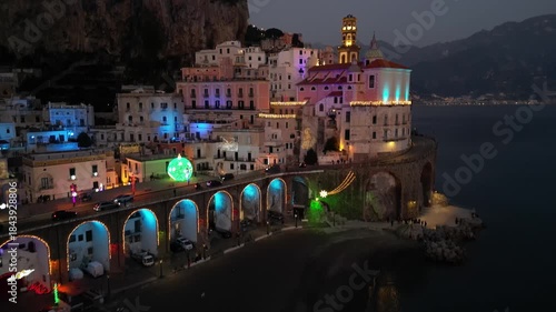 atrani, amalfi coast, christmas light, italy