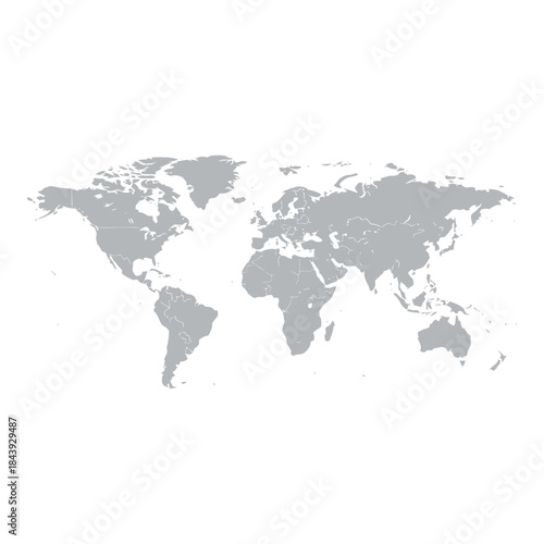 Global map illustration showing continents and countries in a clean, modern design.