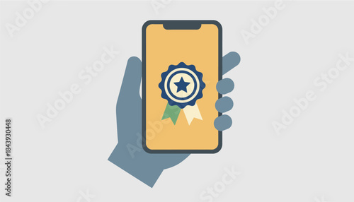 A closeup of a hand holding a smartphone displaying a colorful app interface featuring userfriendly design elements that cater to different age groups.