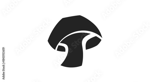 Minimalist black mushroom icon on white background vector illustration