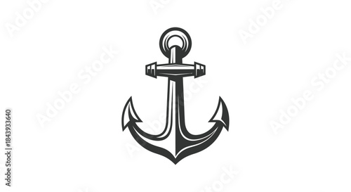 Monochrome anchor illustration symbol of stability and maritime concepts
