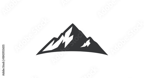 Monochrome mountain icon graphic representation of peak and landscape