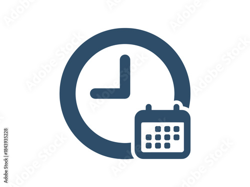 Clock and Calendar Icon Representing Time Management and Scheduling.