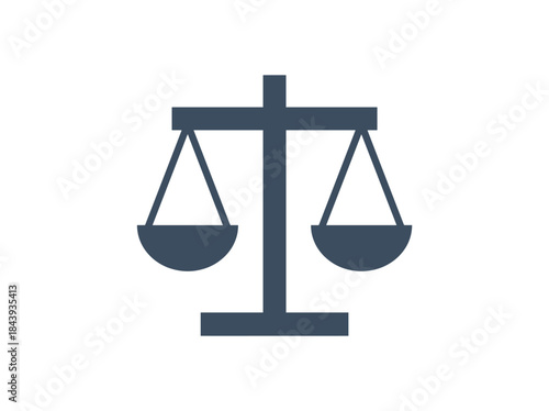 Symbol of Justice and Balance Scales Icon.