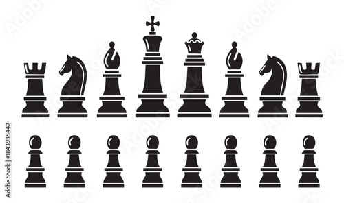 Classic Black Chess Pieces Collection for Board Games