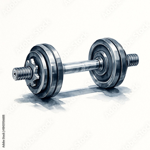 Realistic Dumbbell Illustration Isolated on White Background for Fitness and Strength Training