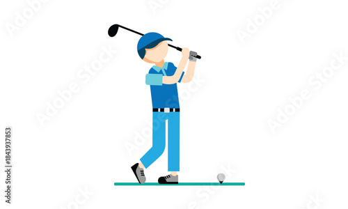 3d man golf design character flat design suitable to your golf design, template, golf character, mascot, cartoon, golf day, event, and more