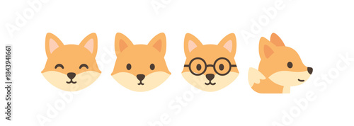 Cute dog emoji set featuring various expressions and styles