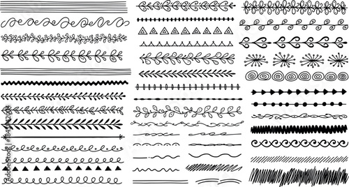 Hand drawn decorative dividers and lines for design and illustration projects