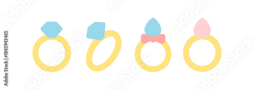 Minimalist assorted rings collection with geometric shapes