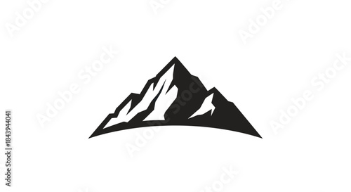 Monochrome mountain range icon bold design for adventure and exploration