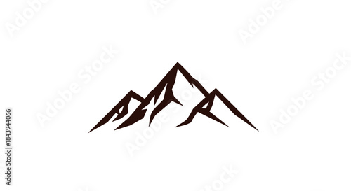 Mountain peaks illustration in monochrome style for design projects