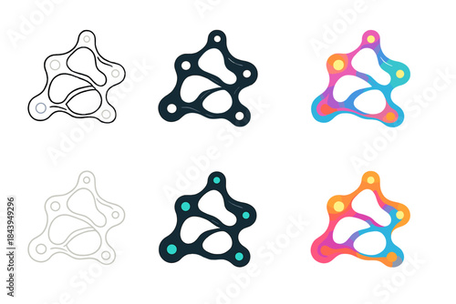 Abstract Supersolid Structure. Dreamlike supersolid structure with glowing nodes and flowing connections, abstract minimal vector