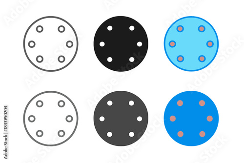 Nucleus Pore Mapping. Icon showing nucleus outline with highlighted pore locations distributed evenly across surface, modern