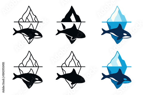 Marine Harmony Abstract. Orca Iceberg Sail, abstract marine harmony combining deep water forms and bright polar geometry, first in