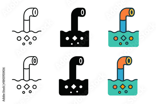 Abstract Marine Harmony. Submarine Deep Periscope, abstract marine harmony combining technology, stillness, and underwater