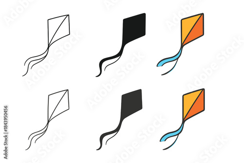 Colorful Kite Forms. Kite Sky String, minimalist wind-inspired form merging upward motion, rhythm, and light geometry, first in