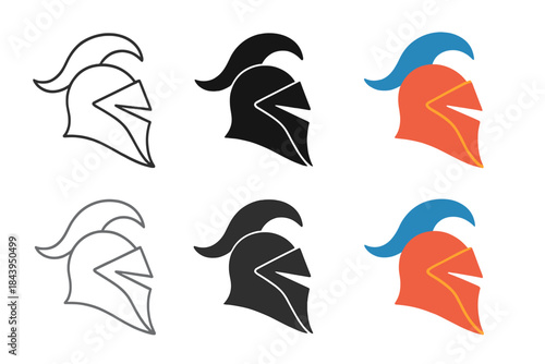 Dynamic Helmets Design. Helmet with plume forming wave shape above visor, sleek and dynamic silhouette, first in line style with