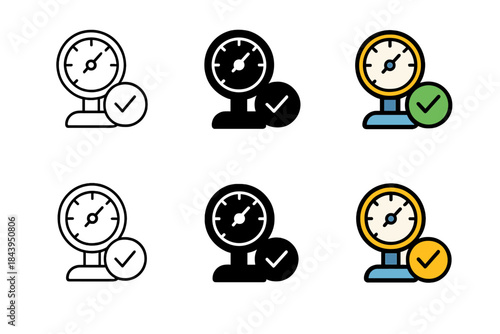 Gauge Pressure Styles. Gauge Pressure Check first in line style with thin outline, second in solid style filled shape, third in