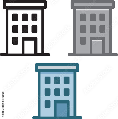 Apartment Building Icon – Urban Real Estate and Property Vector