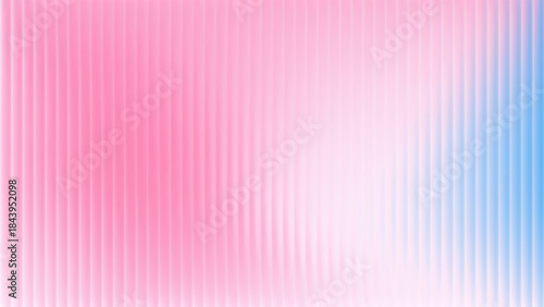 Ribbed glass background with refraction effect. Reeded glass with red and blue gradient. Abstract background