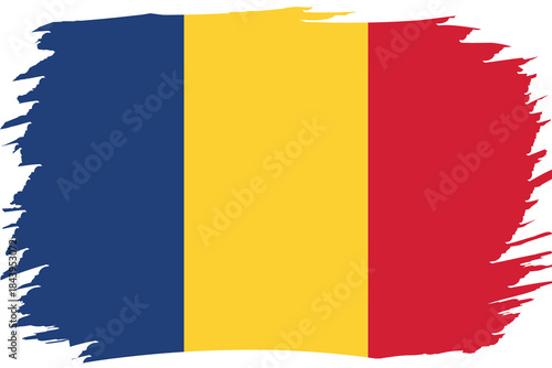 Flag of Romania. Romanian national symbol in official colors. Template icon. Abstract vector background.