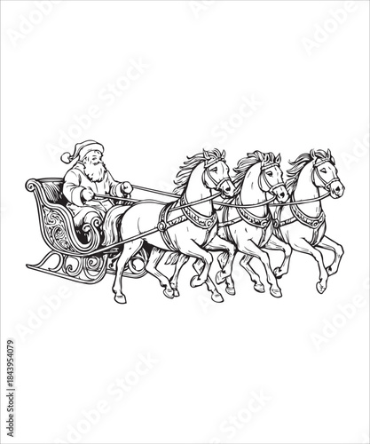 vector illustration of a sleigh