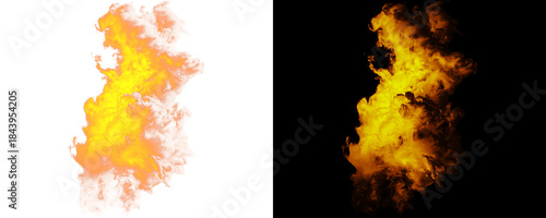 Foto Realistic Volumetric Fire Plume Featuring Smooth Soft Edges, Natural Shadow Grad