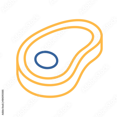 Beef Steak Cut Minimalistic Flat Icon