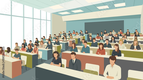 Diverse students in modern classroom setting with focus on education and learning