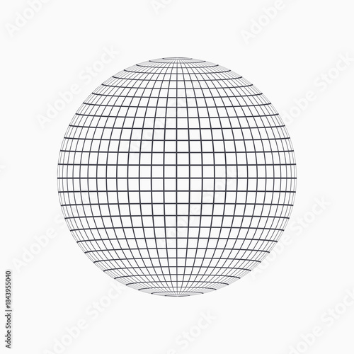 Globe sphere line wireframe vector icon. World earth globe line grid illustration