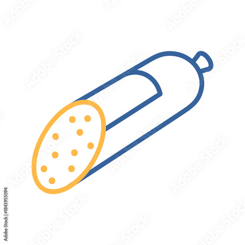 Salami Stick Cured Meat Flat Icon