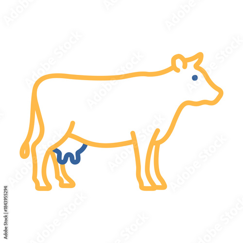 Dairy Cow Side View Minimal Icon