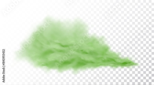 Green smoke vector cloud effect. Green gas toxic abstract explosion chemical smoke.