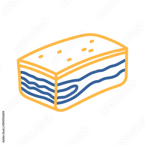 Slice of Pork Lard Minimal Flat Icon