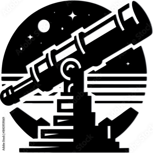 Stargazing Telescope: A detailed illustration of a telescope, meticulously crafted to capture the essence of astronomical exploration and the wonders of the night sky.